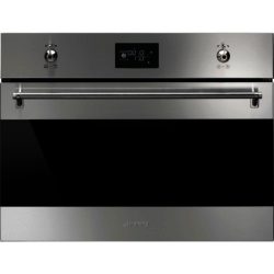 Smeg SF4390VCX Compact Combination Steam Oven and Electric Grill in Stainless Steel and Dark Glass